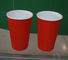 Les tasses de papier de PE d'ondulation rouge de papier enduit ont isolé des tasses de café avec les couvercles 500ml fournisseur